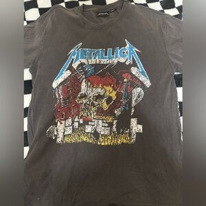 Gray and Blue Metallica Graphic Tee